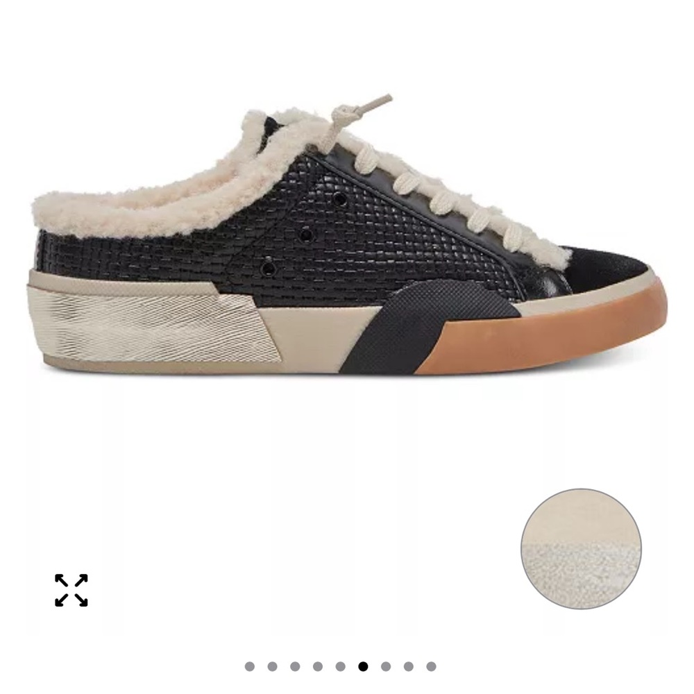 Dolce Vita Black, Tan & Cream Shearling-Lined Sneakers
